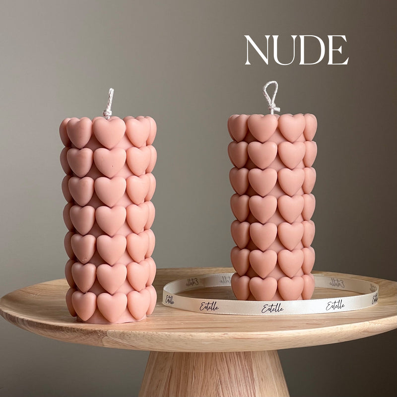 Heart Pillar Soy Candle | Sculptural Home Decor-2