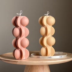Geometric Soy Pillar Candle: Sculptural Home Decor-1