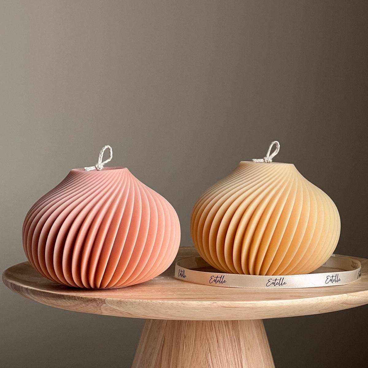 Handmade Spiral Soy Wax Candle: Minimalist Home Decor-1