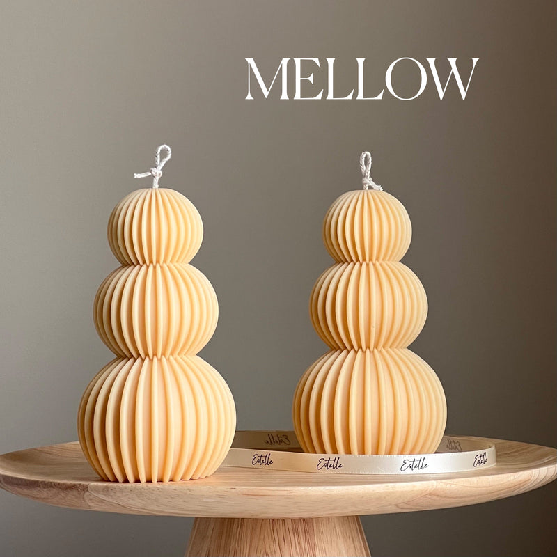 Ribbed Wavy Soy Pillar Candle | Sculptural Home Decor-4