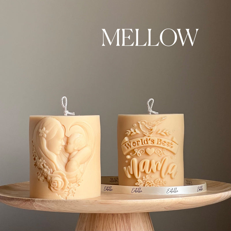 Mama Soy Wax Candle | Sculptural Vegan Pillar Candle-4