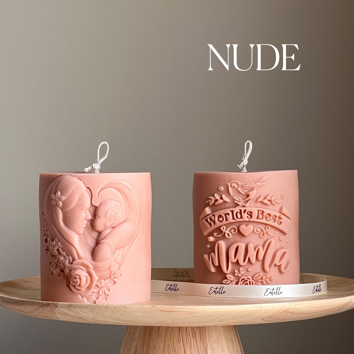 Mama Soy Wax Candle | Sculptural Vegan Pillar Candle-2