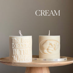 Dad Soy Wax Candle | Sculptural Pillar, Father's Day Gift-3