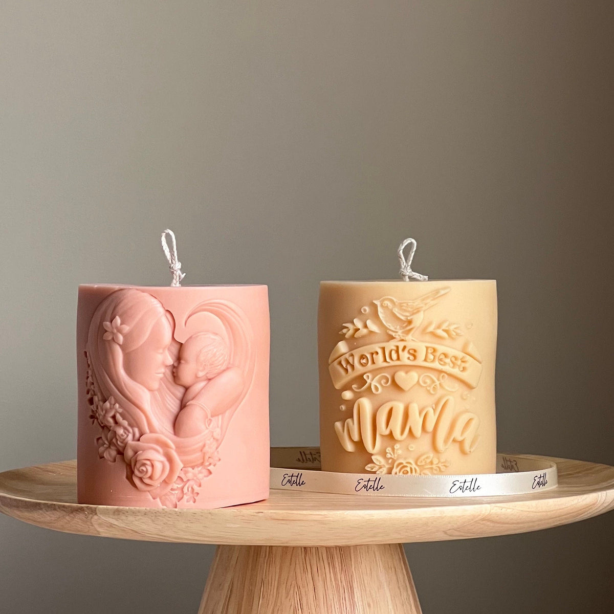Mama Soy Wax Candle | Sculptural Vegan Pillar Candle-1