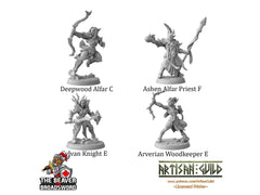 DnD 16 Elf Mini Variety Pack #1  - Artisan Guild | Elves | Ranger | Fighter | Rogue | Bundle | Pack | Barbarian | Wood | High | Drow | Unit-3