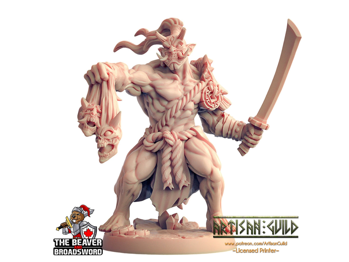 Oni Clan Orc Fighter B dnd mini - Artisan Guild | Orc | Demon | Male | Barbarian | Pathfinder | Monk | TTRPG, Wargaming, Monster, Half-Orc-1