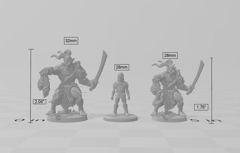 Oni Clan Orc Fighter B dnd mini - Artisan Guild | Orc | Demon | Male | Barbarian | Pathfinder | Monk | TTRPG, Wargaming, Monster, Half-Orc-2