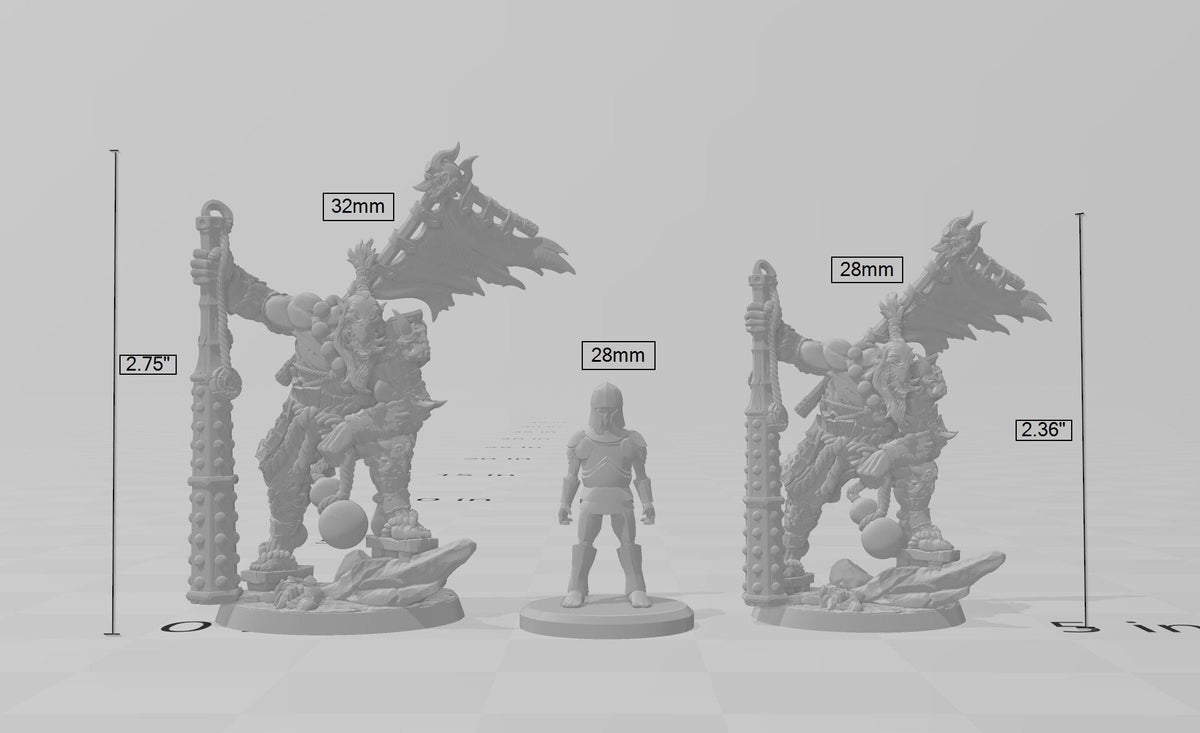 Yoshigruzu, Orc Clan Leader dnd mini - Artisan Guild | Half-Orc | Demon | Male | Barbarian | Pathfinder | Monk, Wargaming, Fighter, Samurai-2