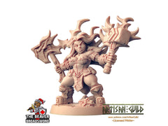 Helga Windfury dnd mini - Artisan Guild | Dwarf | Fighter | Female | Ranger | Barbarian | Pathfinder | Wargaming | Clan |-1