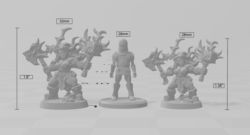 Helga Windfury dnd mini - Artisan Guild | Dwarf | Fighter | Female | Ranger | Barbarian | Pathfinder | Wargaming | Clan |-2