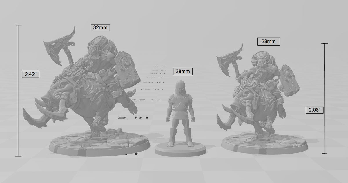 Gino on Wolf-Hog dnd mini - Artisan Guild | Dwarf | Fighter | Male | Ranger | Barbarian | Pathfinder | Mount | Clan | Artificer | Boar-2