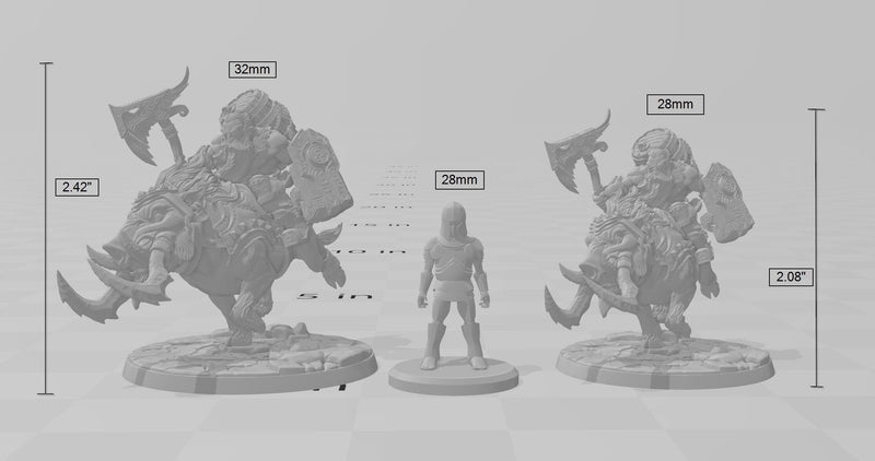 Gino on Wolf-Hog dnd mini - Artisan Guild | Dwarf | Fighter | Male | Ranger | Barbarian | Pathfinder | Mount | Clan | Artificer | Boar-2