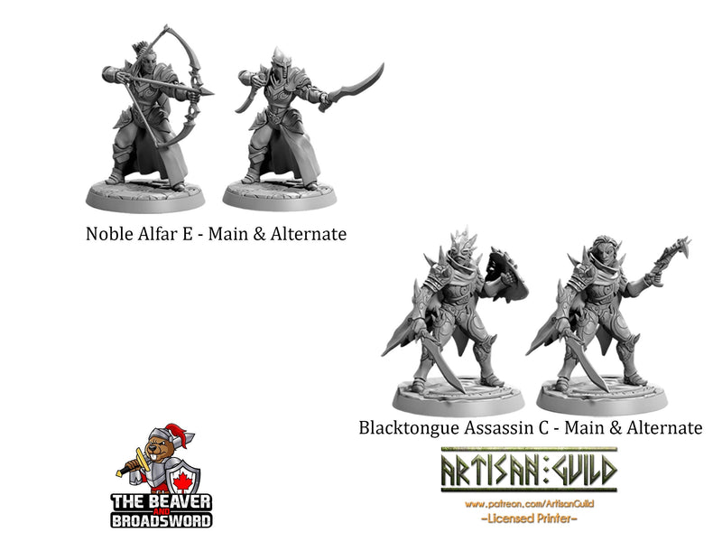 DnD 16 Elf Mini Variety Pack #1  - Artisan Guild | Elves | Ranger | Fighter | Rogue | Bundle | Pack | Barbarian | Wood | High | Drow | Unit-5