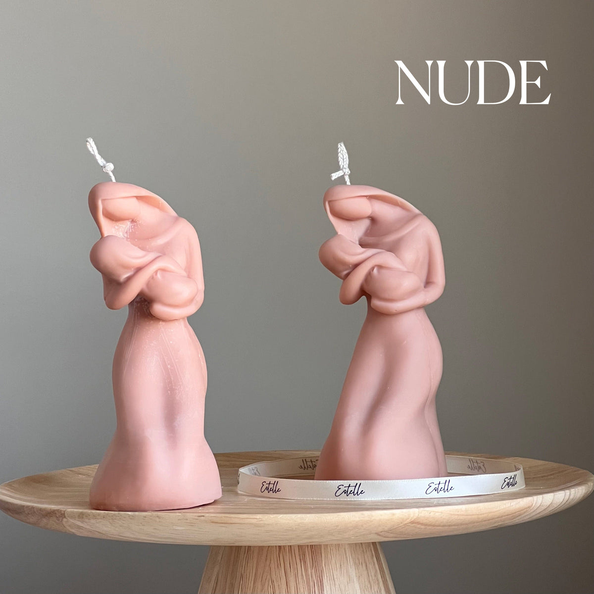 Mother & Child Soy Wax Candle: Hand-Poured Sculptural Pillar-2