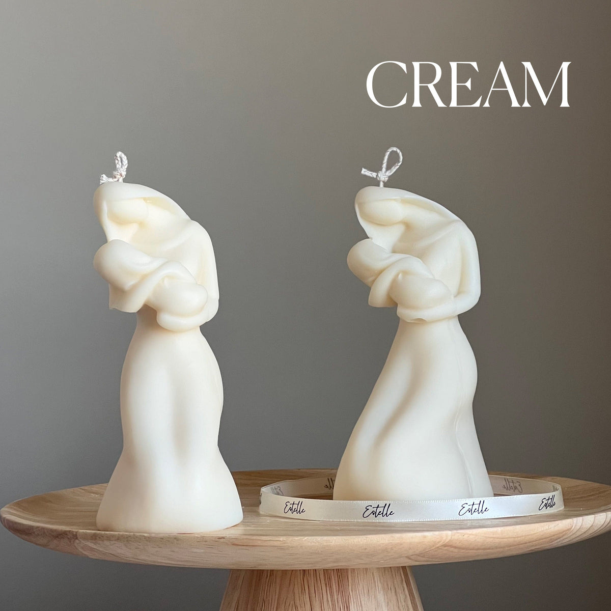 Mother & Child Soy Wax Candle: Hand-Poured Sculptural Pillar-3