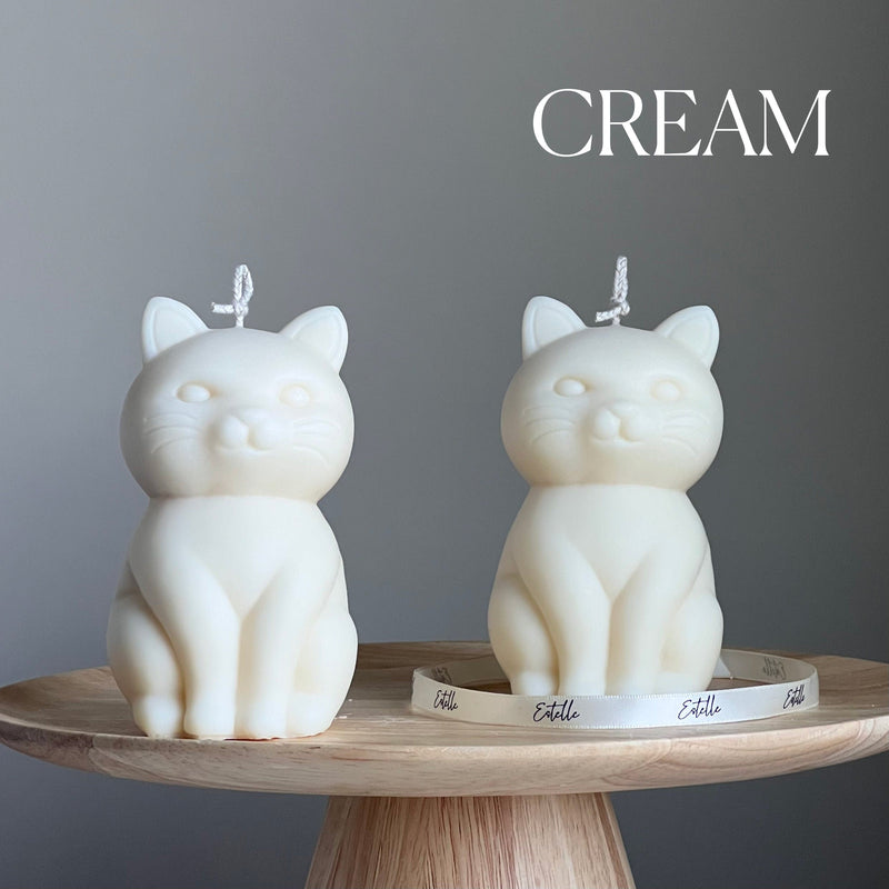 Handmade Soy Wax Cat Candle: Sculptural Home Decor Gift-3