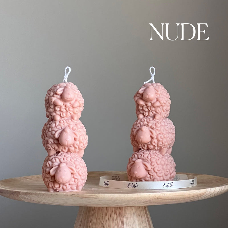 Handmade Three Sheep Soy Wax Candle | Nursery Decoration-2