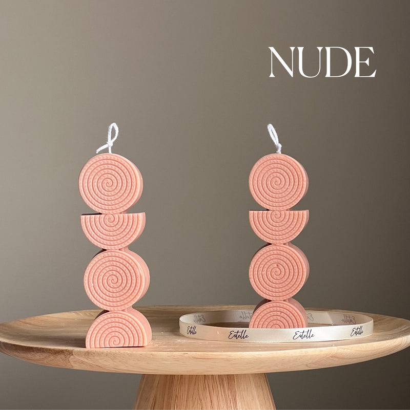 Sculptural Soy Pillar Candle: Minimalist Home Decor-2