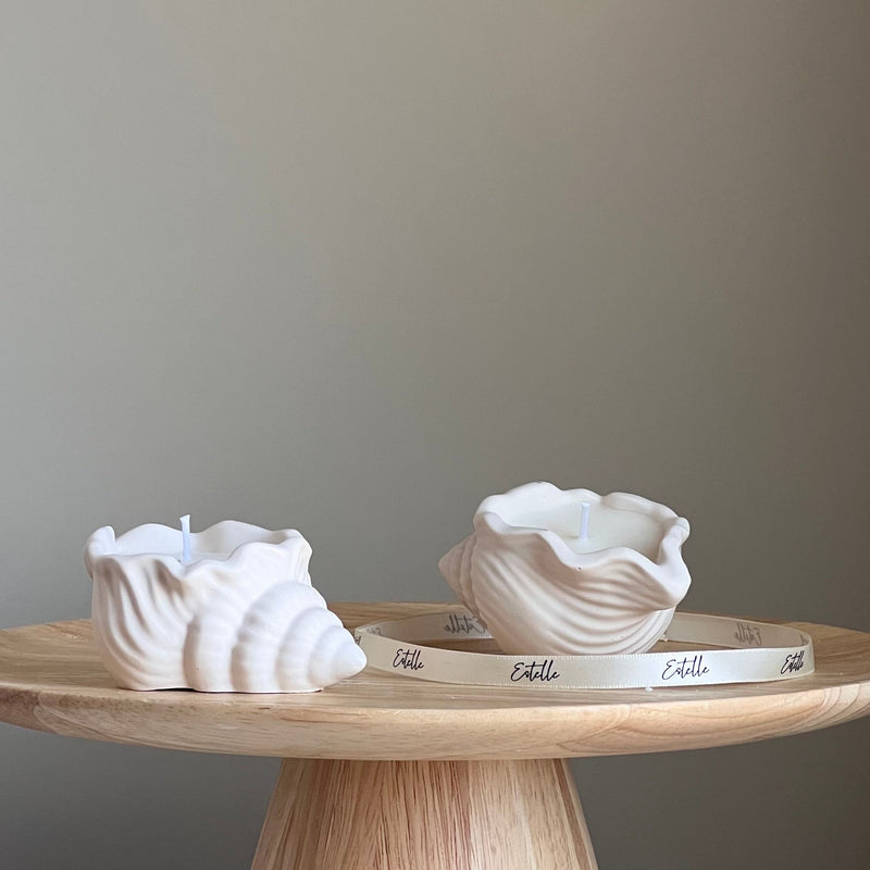 Shell Jar Soy Wax Candle | Handmade Jesmonite Vessel-1