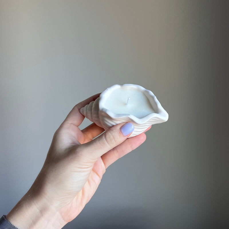 Shell Jar Soy Wax Candle | Handmade Jesmonite Vessel-2