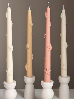 Handmade Starfish Soy Wax Taper Candle: Coastal Decor-2