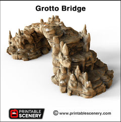 Grotto Bridge - Printable Scenery | DnD | Clorehaven | Cave | Dungeon | Scene | Scatter | Wargaming | Terrain | Pathfinder | 28mm 15mm 32mm-2