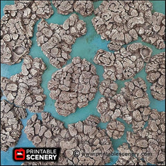 Grotto Floors - Printable Scenery | DnD | Clorehaven | Cave | Dungeon | Scene | Scatter | Wargaming | Terrain | Pathfinder | 28mm 15mm 32mm-6