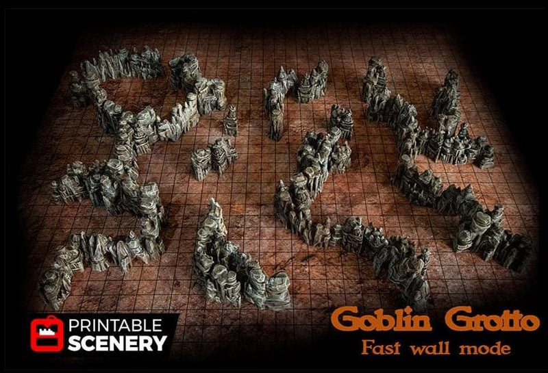Grotto Walls - Printable Scenery | DnD | Clorehaven | Cave | Dungeon | Scene | Scatter Terrain | Wargaming | Pathfinder | 28mm 15mm 32mm-7