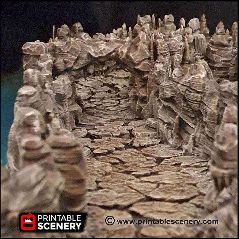 Grotto Tunnels - Printable Scenery | DnD | Clorehaven | Cave | Dungeon | Scene | Scatter Terrain | Wargaming | Pathfinder | 28mm 15mm 32mm-6