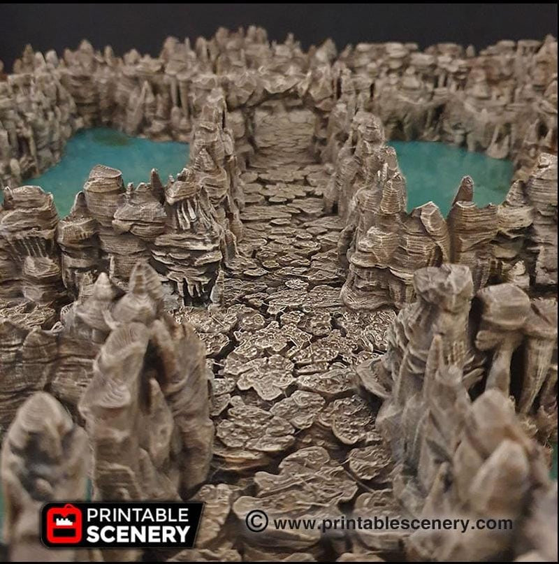 Grotto Tunnels - Printable Scenery | DnD | Clorehaven | Cave | Dungeon | Scene | Scatter Terrain | Wargaming | Pathfinder | 28mm 15mm 32mm-4