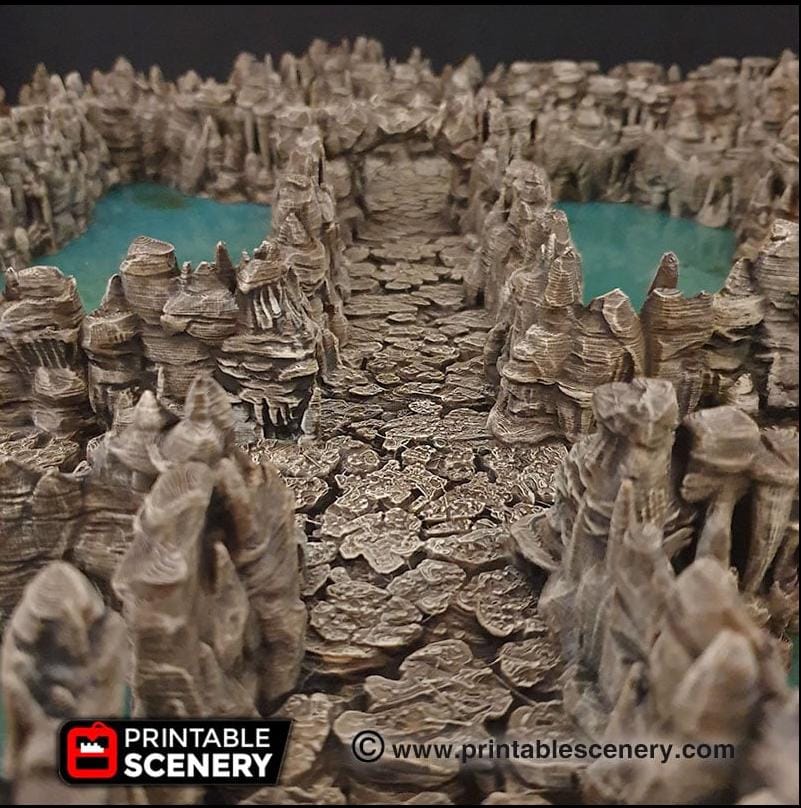 Grotto Tunnels - Printable Scenery | DnD | Clorehaven | Cave | Dungeon | Scene | Scatter Terrain | Wargaming | Pathfinder | 28mm 15mm 32mm-4