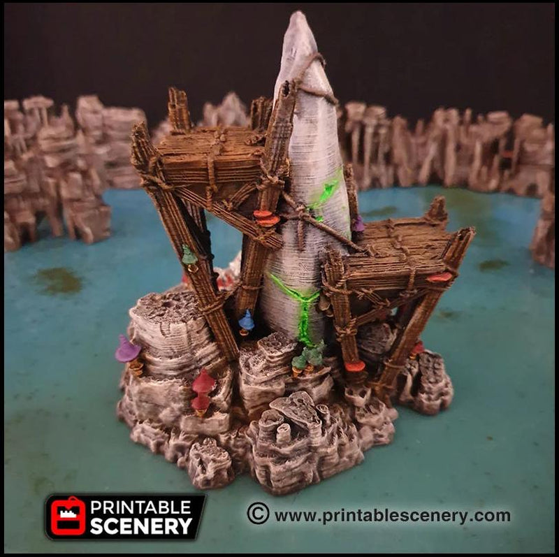 Moon Shrine - Printable Scenery | DnD | Goblin Grotto | Cave | Dungeon | Scene | Scatter Terrain | Wargaming | Pathfinder | 28mm 15mm 32mm-3