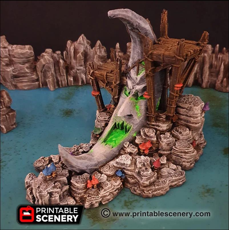 Moon Shrine - Printable Scenery | DnD | Goblin Grotto | Cave | Dungeon | Scene | Scatter Terrain | Wargaming | Pathfinder | 28mm 15mm 32mm