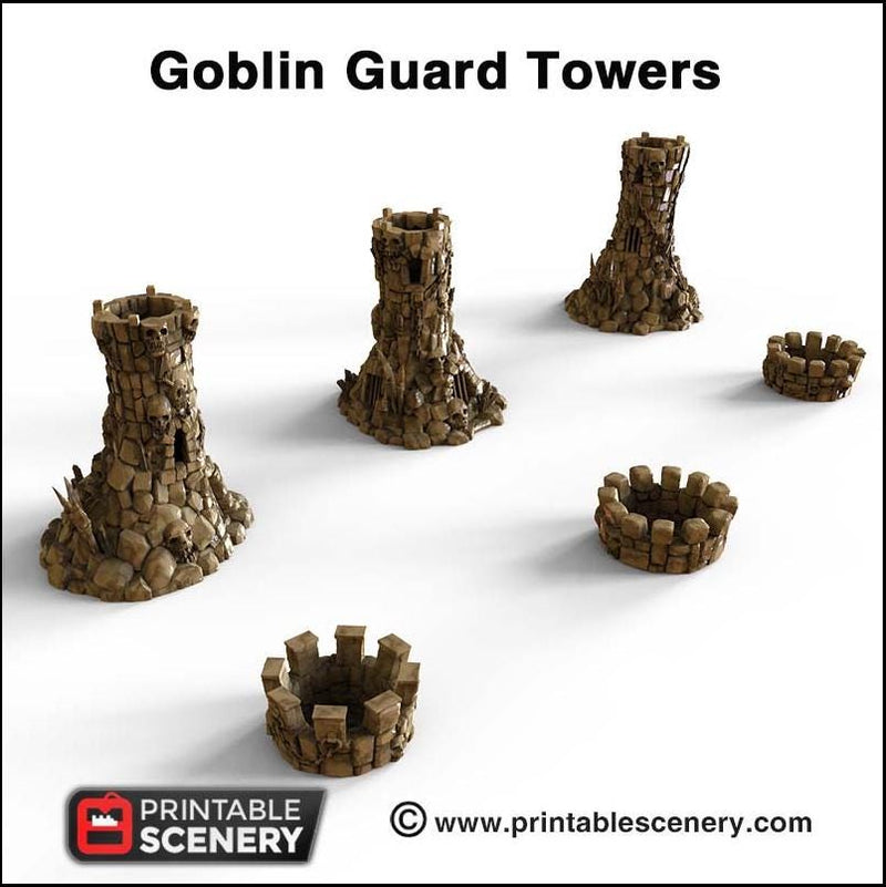 Goblin Guard Towers - Printable Scenery | DnD | Clorehaven | Cave | Dungeon | Castle | Fort | Wargaming | Pathfinder | 28mm 15mm 32mm-6