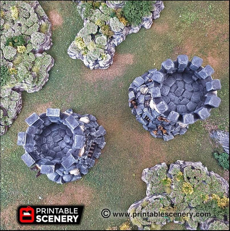 Goblin Guard Towers - Printable Scenery | DnD | Clorehaven | Cave | Dungeon | Castle | Fort | Wargaming | Pathfinder | 28mm 15mm 32mm-4