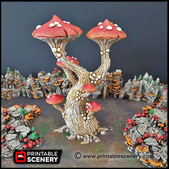 Magic Mushrooms Tree Set - Printable Scenery | DnD | Cave | Swamp | Trees | Scatter Terrain | Wargaming | Goblin Grotto | 28mm 15mm 32mm-2