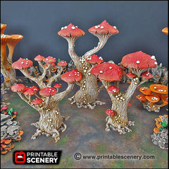 Magic Mushrooms Tree Set - Printable Scenery | DnD | Cave | Swamp | Trees | Scatter Terrain | Wargaming | Goblin Grotto | 28mm 15mm 32mm-1