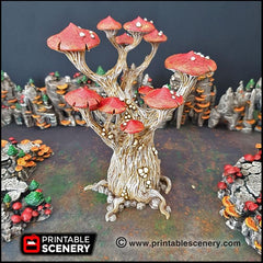 Magic Mushrooms Tree Set - Printable Scenery | DnD | Cave | Swamp | Trees | Scatter Terrain | Wargaming | Goblin Grotto | 28mm 15mm 32mm-4