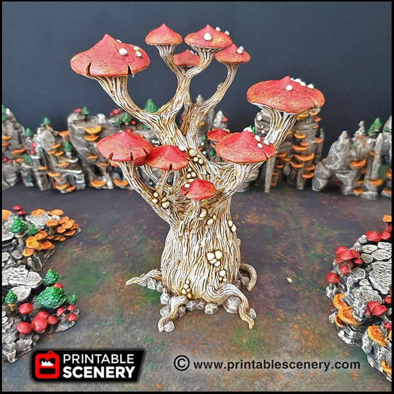 Magic Mushrooms Tree Set - Printable Scenery | DnD | Cave | Swamp | Trees | Scatter Terrain | Wargaming | Goblin Grotto | 28mm 15mm 32mm-4