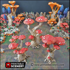 Magic Mushrooms Tree Set - Printable Scenery | DnD | Cave | Swamp | Trees | Scatter Terrain | Wargaming | Goblin Grotto | 28mm 15mm 32mm-6