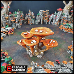 Lantern Clusters Mushroom Set - Printable Scenery | DnD | Cave | Swamp | Trees | Scatter Terrain | Wargaming, Goblin Grotto | 28mm 15mm 32mm-2
