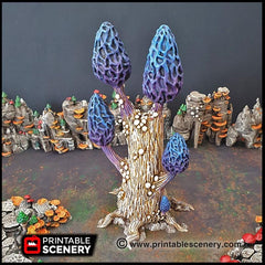 Mesmerizing Morels Mushroom Tree Set - Printable Scenery | DnD | Cave | Swamp | Scatter Terrain | Wargaming | Goblin Grotto | 28mm 15mm 32mm-4