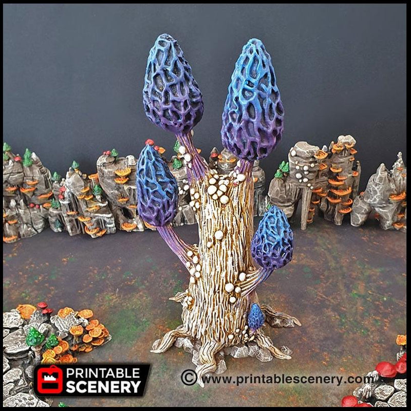 Mesmerizing Morels Mushroom Tree Set - Printable Scenery | DnD | Cave | Swamp | Scatter Terrain | Wargaming | Goblin Grotto | 28mm 15mm 32mm-4