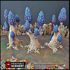 Mesmerizing Morels Mushroom Tree Set - Printable Scenery | DnD | Cave | Swamp | Scatter Terrain | Wargaming | Goblin Grotto | 28mm 15mm 32mm-1