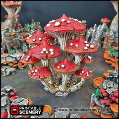 Magic Mushroom Clusters Tree Set - Printable Scenery | DnD | Cave | Swamp | Scatter Terrain | Wargaming | Goblin Grotto | 28mm 15mm 32mm-4