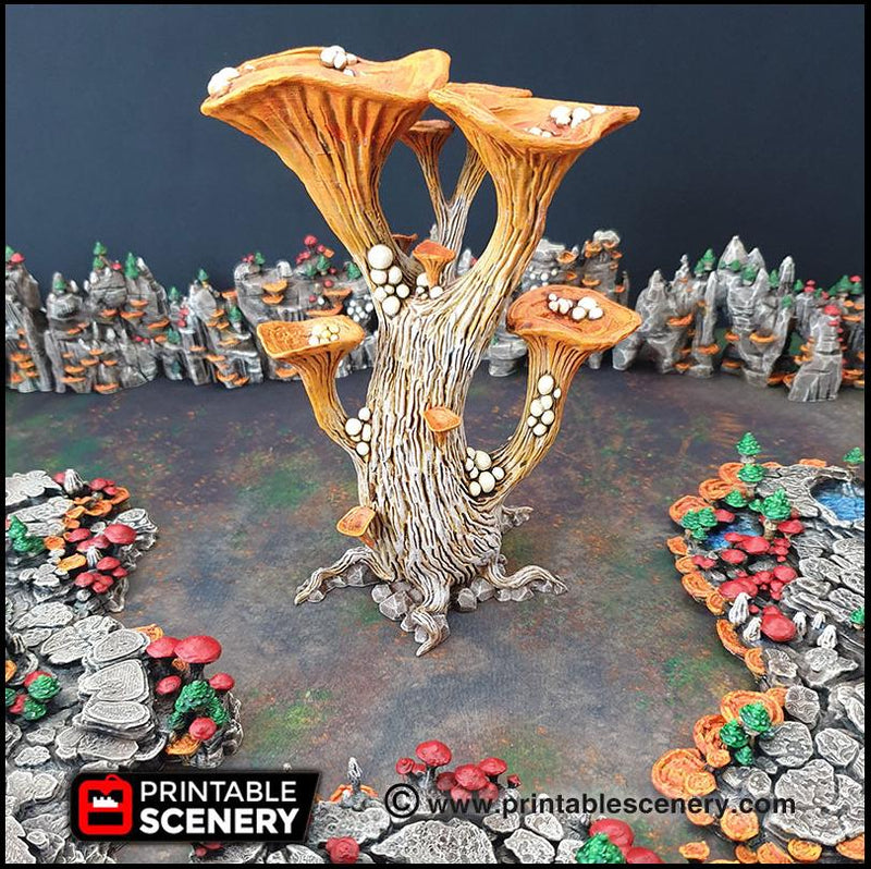 Blooming Lanterns Mushroom Tree Set - Printable Scenery | DnD | Cave | Swamp | Scatter Terrain | Wargaming | Goblin Grotto | 28mm 15mm 32mm-5