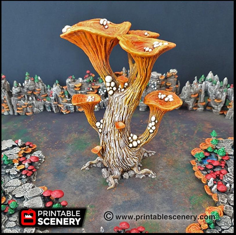 Blooming Lanterns Mushroom Tree Set - Printable Scenery | DnD | Cave | Swamp | Scatter Terrain | Wargaming | Goblin Grotto | 28mm 15mm 32mm-4