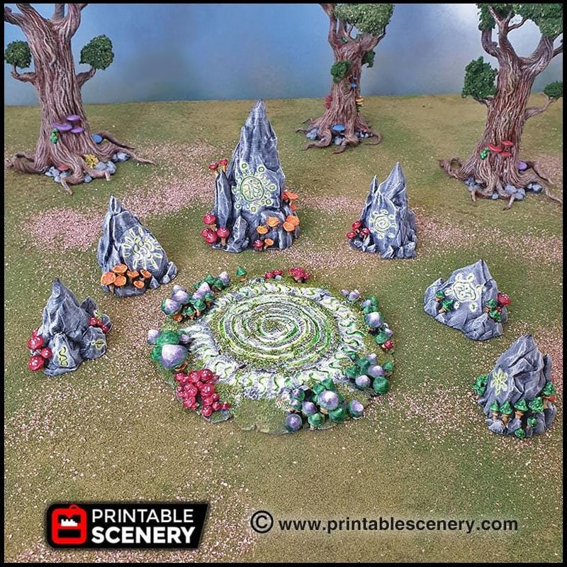 Faerie Circle - Printable Scenery | DnD | Forest | Fae | Fairy | Scatter Terrain | Wargaming | Goblin Grotto | 28mm 15mm 32mm-1