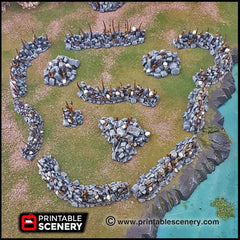 Goblin Barricades - Printable Scenery | DnD | Fort | Castle | Cover | Scatter Terrain | Wargaming | Goblin Grotto | 28mm 15mm 32mm-3