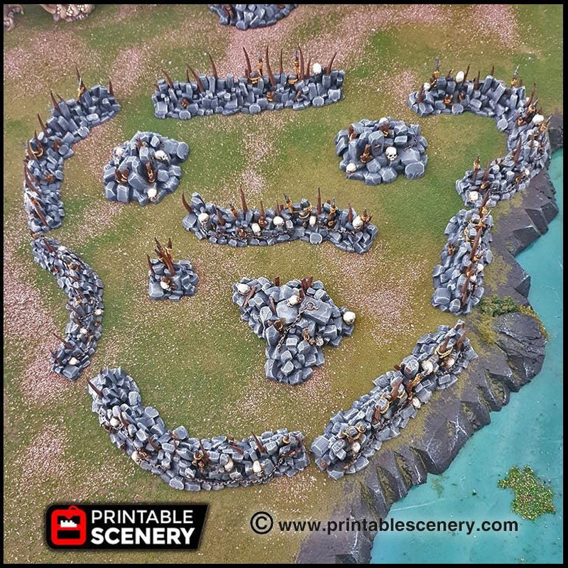 Goblin Barricades - Printable Scenery | DnD | Fort | Castle | Cover | Scatter Terrain | Wargaming | Goblin Grotto | 28mm 15mm 32mm-3